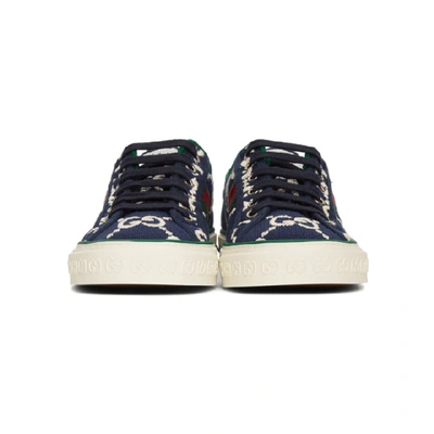 Shop Gucci Navy Gg ' Tennis 1977' Sneakers