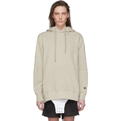 Shop Rick Owens Off-white Champion Edition Pentagram Hoodie In 08 Pearl