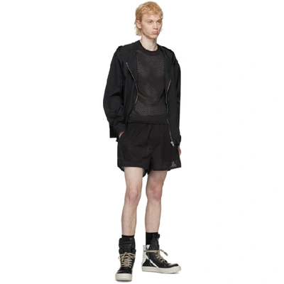 Shop Rick Owens Black Champion Edition Mesh Dolphin Boxer Shorts In 09 Blk