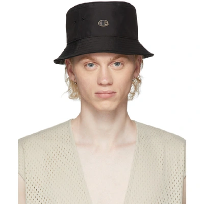 Rick Owens X Champion Gilligan Logo-appliqué Bucket Hat In Black