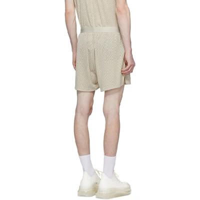 Shop Rick Owens Off-white Champion Edition Mesh Dolphin Boxer Shorts In 08 Pearl