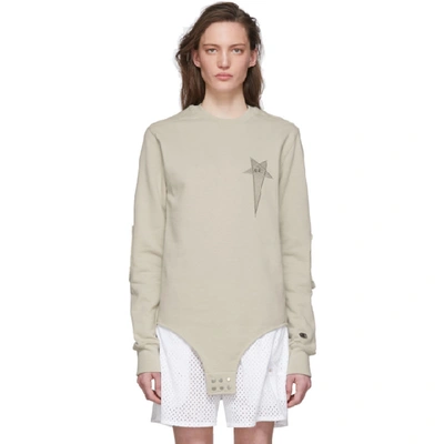 Shop Rick Owens Off-white Champion Edition Long Sleeve T-shirt In 08 Pearl