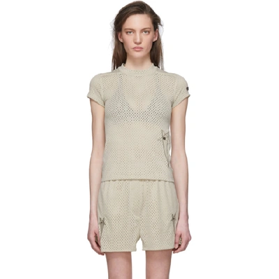 Shop Rick Owens Grey Champion Edition Mesh Small Level T-shirt In 08 Pearl