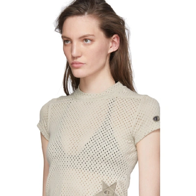 Shop Rick Owens Grey Champion Edition Mesh Small Level T-shirt In 08 Pearl