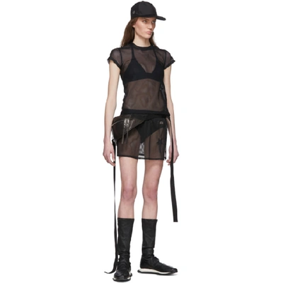 Shop Rick Owens Black Champion Edition Sheer Mesh Toga Shorts In 09 Black