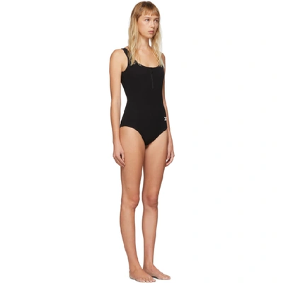 Shop Off-white Black Rib One-piece Swimsuit
