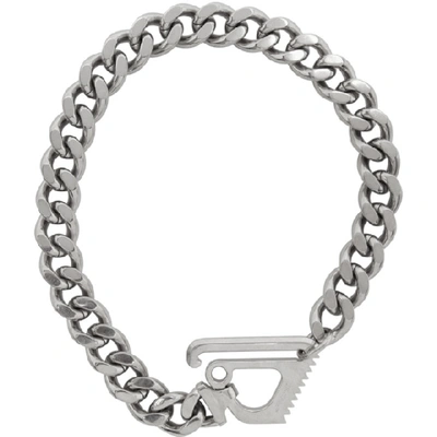 Shop Off-white Silver Mecanic Pendant Necklace