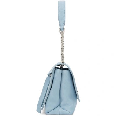 Shop Off-white Blue Medium Soft Velour Binder Clip Bag In Lt Blue