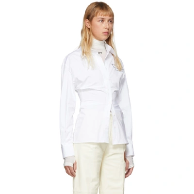 Shop Off-white White Draped Sleeves Shirt