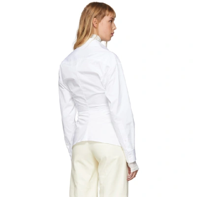 Shop Off-white White Draped Sleeves Shirt