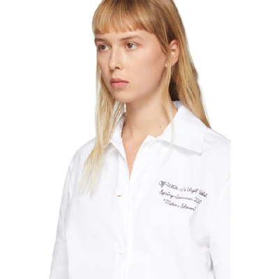 Shop Off-white White Poplin Bowling Shirt