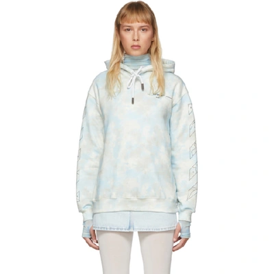 Shop Off-white Blue Tie-dye Puzzle Arrows Hoodie In Lt Blue