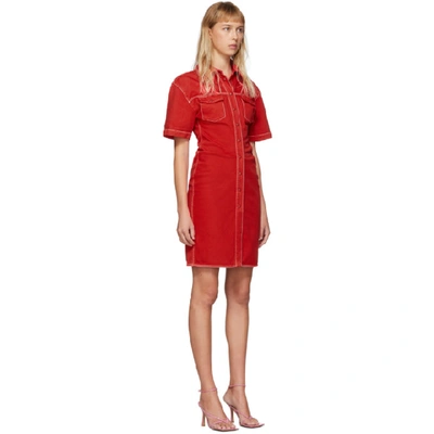 Shop Off-white Red Denim Dress