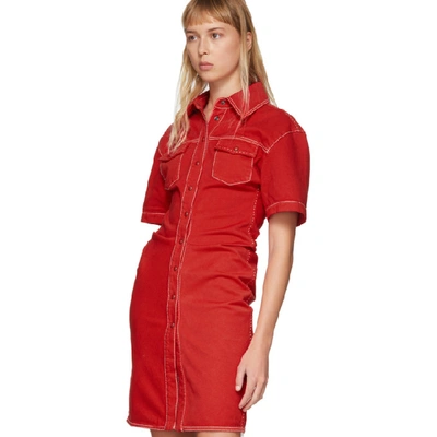 Shop Off-white Red Denim Dress