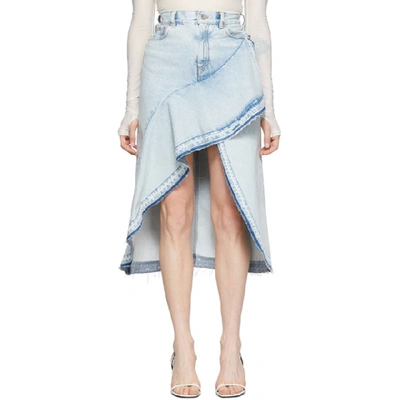 Shop Off-white Blue Denim Asymmetric Skirt