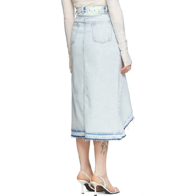 Shop Off-white Blue Denim Asymmetric Skirt