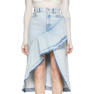 Shop Off-white Blue Denim Asymmetric Skirt