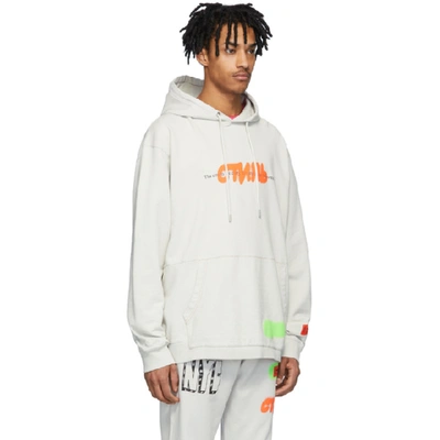 Shop Heron Preston Grey Spray Style Hoodie In 0588 Grey