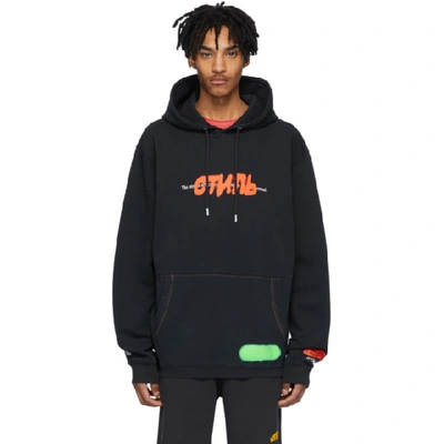 Shop Heron Preston Black Spray Style Hoodie In 1088 Blkmul