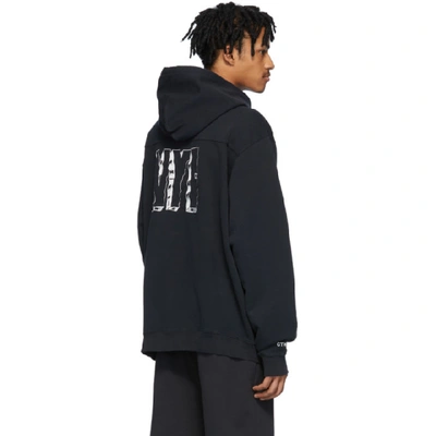 Shop Heron Preston Black Spray Style Hoodie In 1088 Blkmul