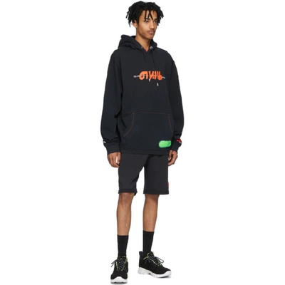 Shop Heron Preston Black Spray Style Hoodie In 1088 Blkmul