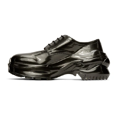 Shop Maison Margiela Gunmetal Cross Derbys In T8092 Drkgr