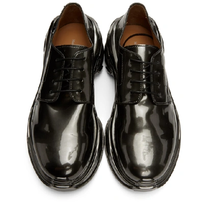 Shop Maison Margiela Gunmetal Cross Derbys In T8092 Drkgr