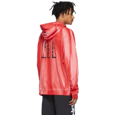 Heron Preston Red Tie-dye Spray Style Hoodie In 2888 Fuchsi | ModeSens