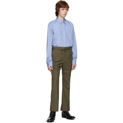 Shop Acne Studios Khaki Drawcord Bootcut Trousers In Hunter Gree