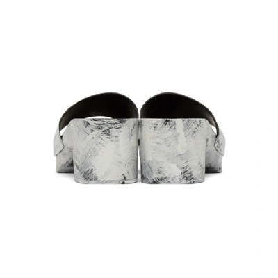 Shop Maison Margiela Black Painted Tabi Slip-on Heeled Sandals In H1532 Black