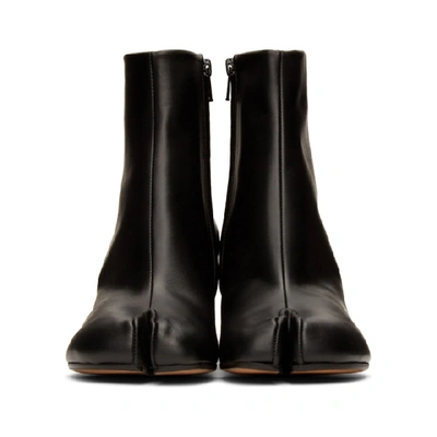 Shop Maison Margiela Black Leather Tabi Ankle Boots In T8013 Black