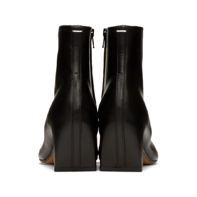 Shop Maison Margiela Black Leather Tabi Ankle Boots In T8013 Black