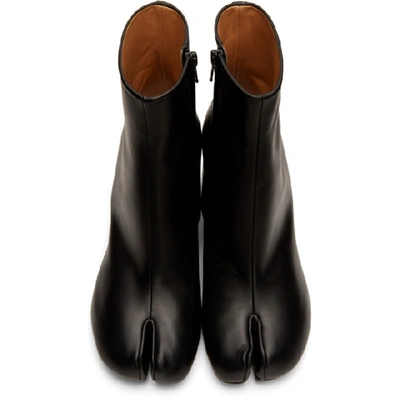 Shop Maison Margiela Black Leather Tabi Ankle Boots In T8013 Black