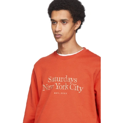 Shop Saturdays Surf Nyc Saturdays Nyc Red Bowery Miller Standard Sweatshirt In Chilli Red
