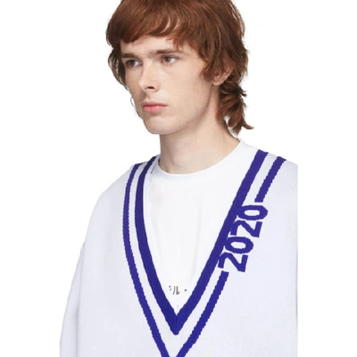 XANDER ZHOU 白色 AND 海军蓝“2020”针织衫