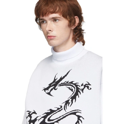 Shop Xander Zhou White Dragon Turtleneck