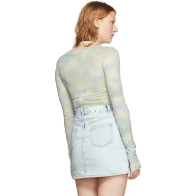 Shop Off-white Blue Tie-dye Basic Sheer T-shirt In Lt Blue