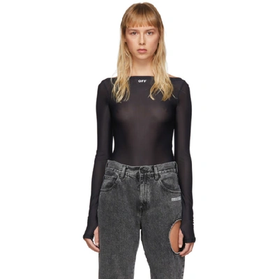 Shop Off-white Black Basic Sheer Bodysuit