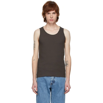 Shop Telfar Grey Halter Tank Top In Black