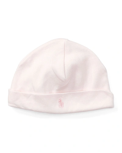 Shop Ralph Lauren Girl's Interlock Cotton Beanie In Pink