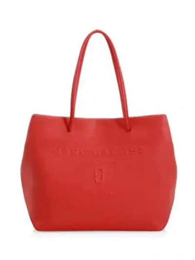 Shop Marc Jacobs Coated Leather Tote In Red