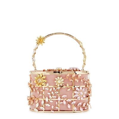 Shop Rosantica Holli Sofia Crystal-embellished Top Handle Bag In Pink