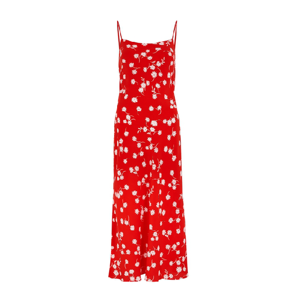 red dress with white daisies