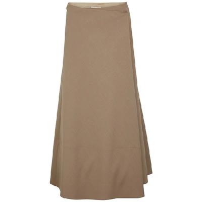 Shop The Row Ava Taupe Mohair-blend Skirt In Beige