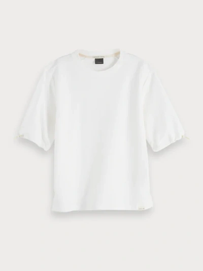 Shop Scotch & Soda Cotton Crepe T-shirt In White