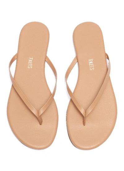 Shop Tkees 'foundations' Leather Flip Flops In Neutral