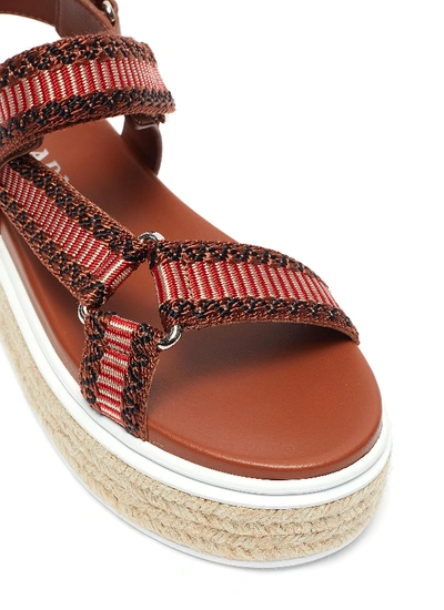 Shop Prada Flat Platform Espadrille Sandals