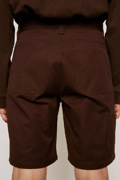 Shop Acne Studios Cotton-canvas Shorts Coffee Brown