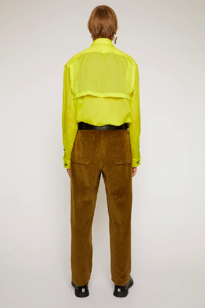 Shop Acne Studios Tapered Fit Corduroy Trousers Olive Green