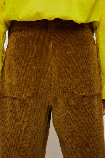 Shop Acne Studios Tapered Fit Corduroy Trousers Olive Green